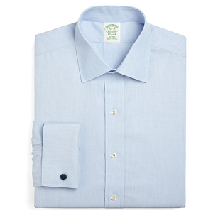 Non-Iron Extra-Slim Fit Spread Collar French Cuff Dress Shirt - Light Blue